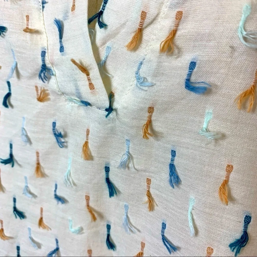 LOU & Grey Flowy Breezy Off White Boho Trendy Oversize Blouse Balloon Sleeves XL - Picture 5 of 10